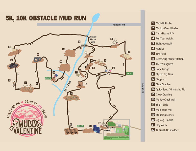 My Muddy Valentine Course Map